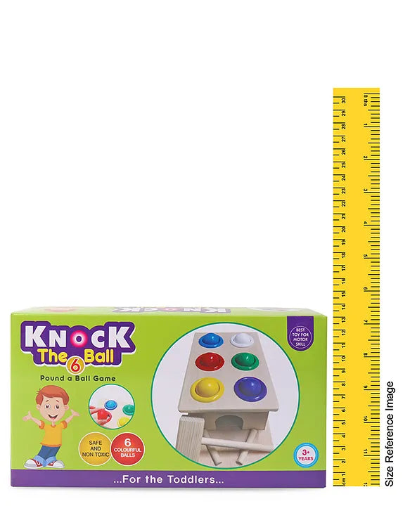 Preschoolers Wooden Hammer Ball Push Knock Pounding Montessori Game Toys for Kids Baby - 6 pcs Ball Set for 3-6 Years