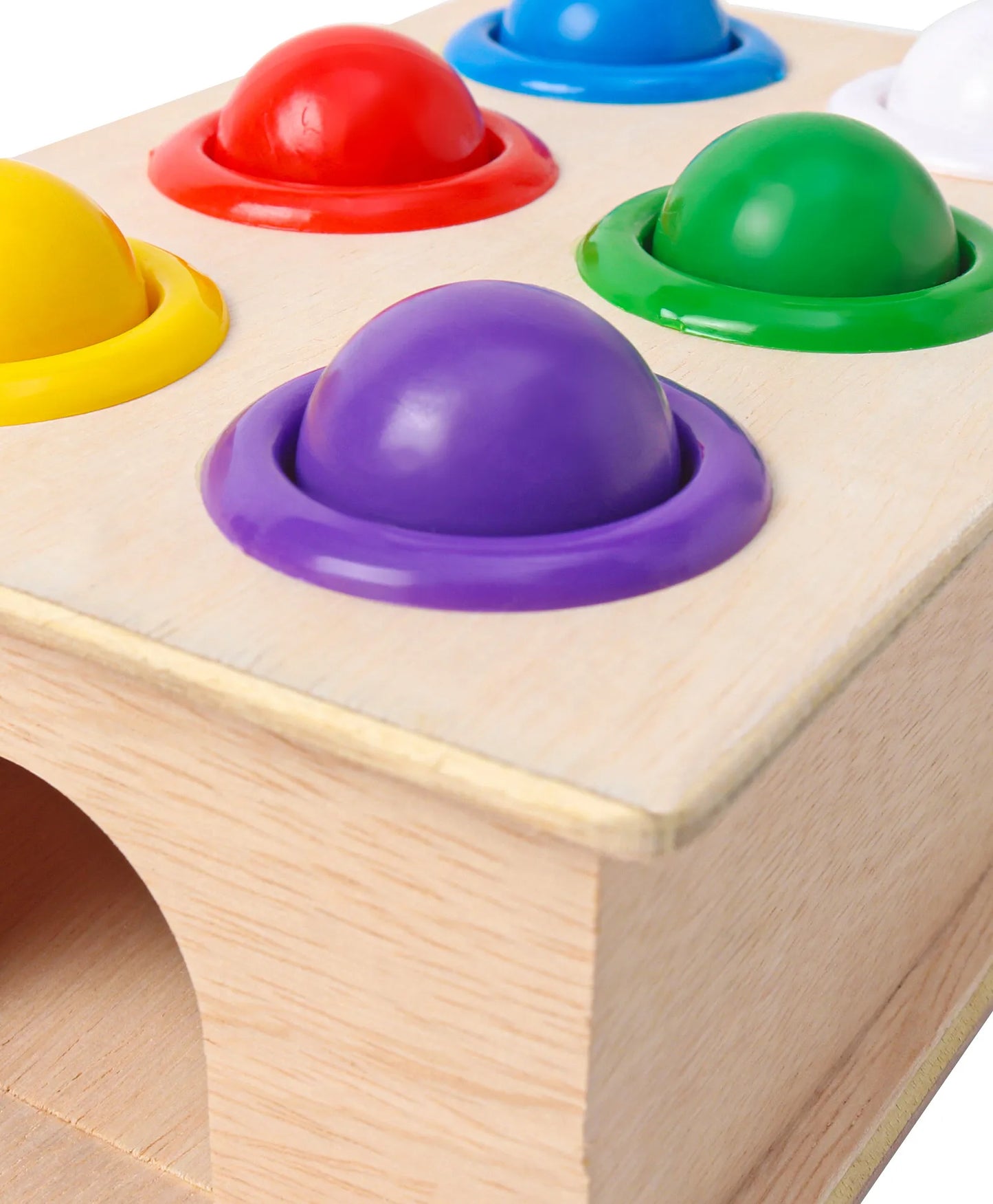 Preschoolers Wooden Hammer Ball Push Knock Pounding Montessori Game Toys for Kids Baby - 6 pcs Ball Set for 3-6 Years