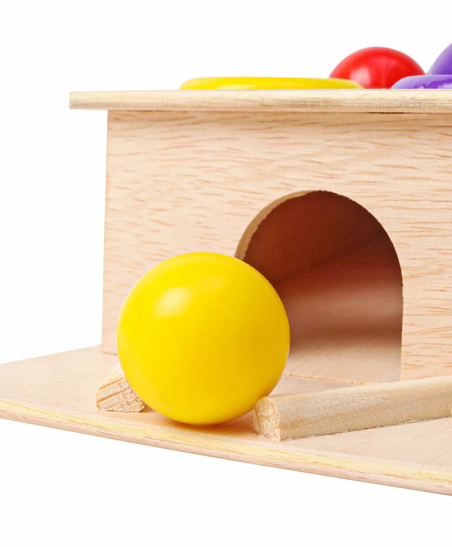 Preschoolers Wooden Hammer Ball Push Knock Pounding Montessori Game Toys for Kids Baby - 6 pcs Ball Set for 3-6 Years