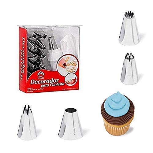 12 Piece Cake Decorating Set Frosting Icing Piping Bag Tips with Steel nozzles. Reusable & Washable
