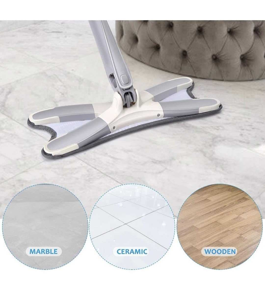 X- Shape Cleaning MOP Floor Cleaner dust Cleaner, Dry Wet mop Hand-Free House Hold Cleaning Tool (Home & Office)