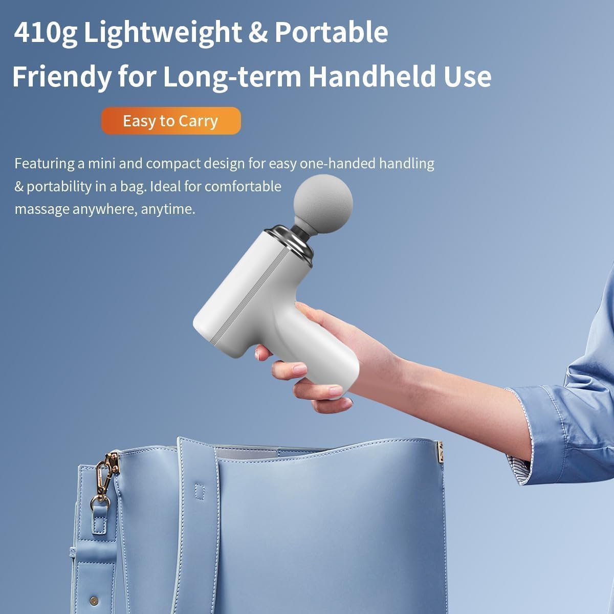 Massage Gun Deep Tissue, Powerful Percussion Muscle Massager with 6 Speeds Adjustable, Type-C & Mini Massage Gun for Body Massage, Pain Relief, Fitness Recovery