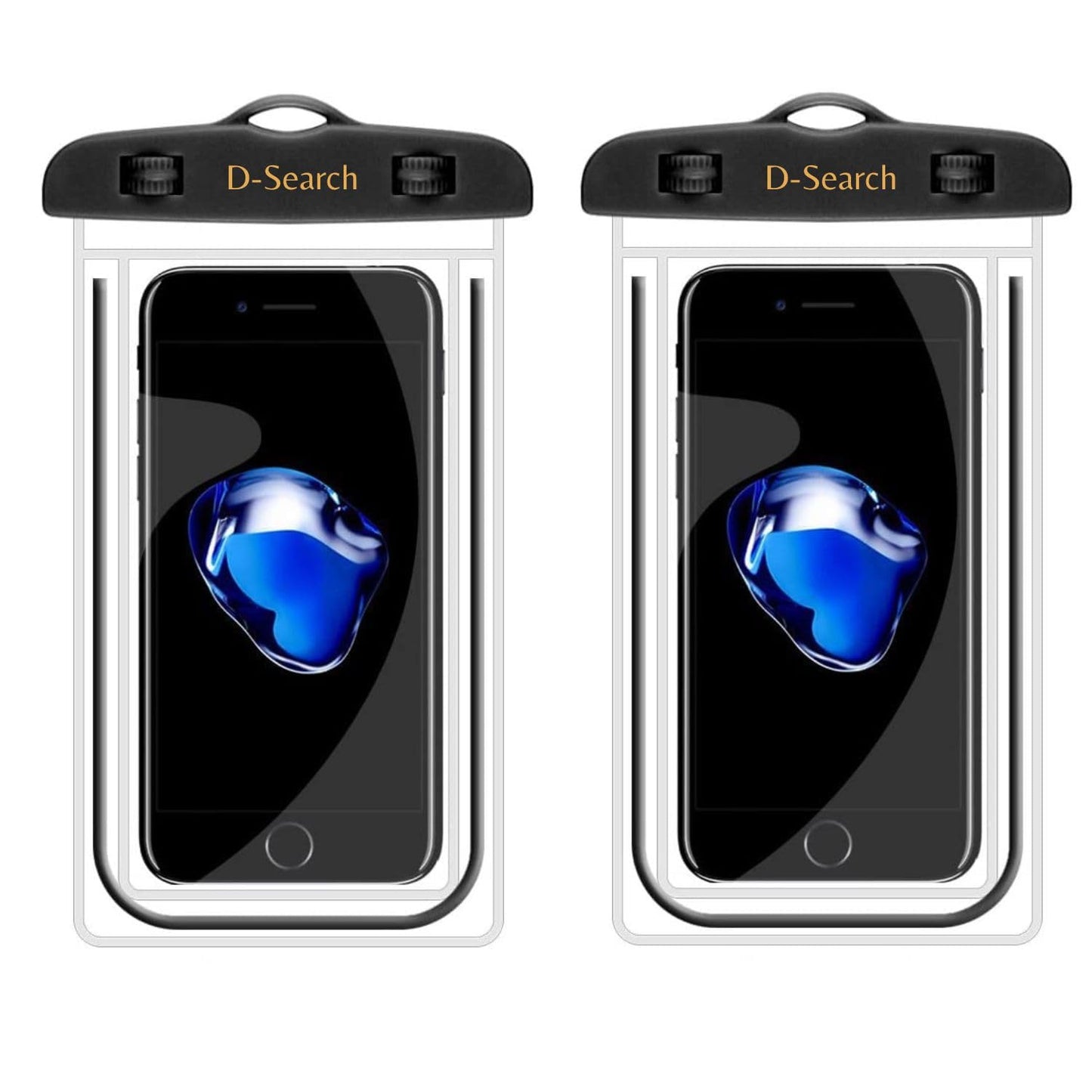 Waterproof Pouch Cell Phone Dry Bag Case for iPhone, Samsung, Pixel, One Plus, up to 7.0 inch – All Mobile Phones Transparent (Pack of 2)
