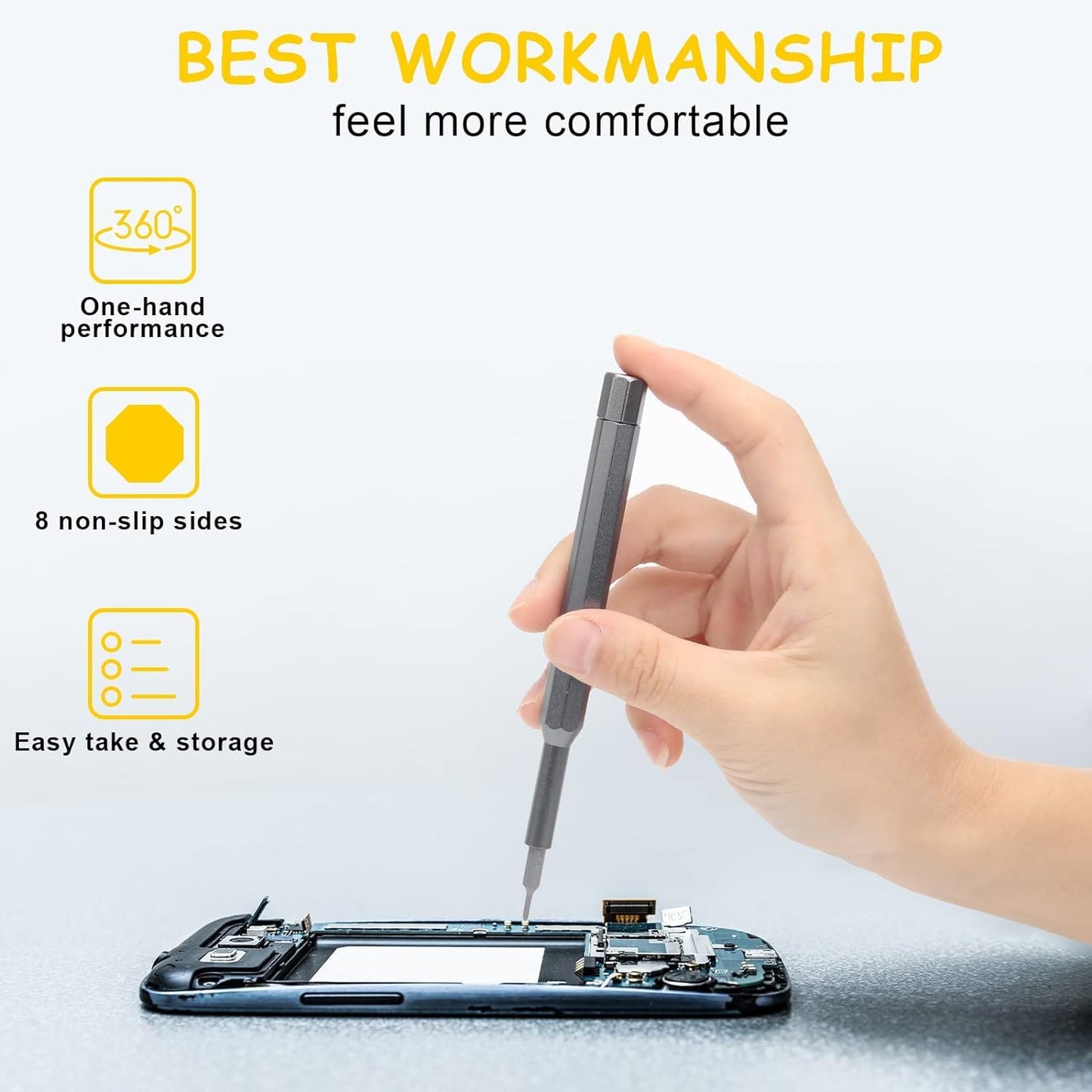 24 in 1 Mini Screwdriver Set with Case, Small Screwdriver Set of Flathead Screwdrivers Magnetic Micro Screwdriver Kit, Screwdriver Set for Electronics、Jewelers, PC, Glasses, Watch. Phone