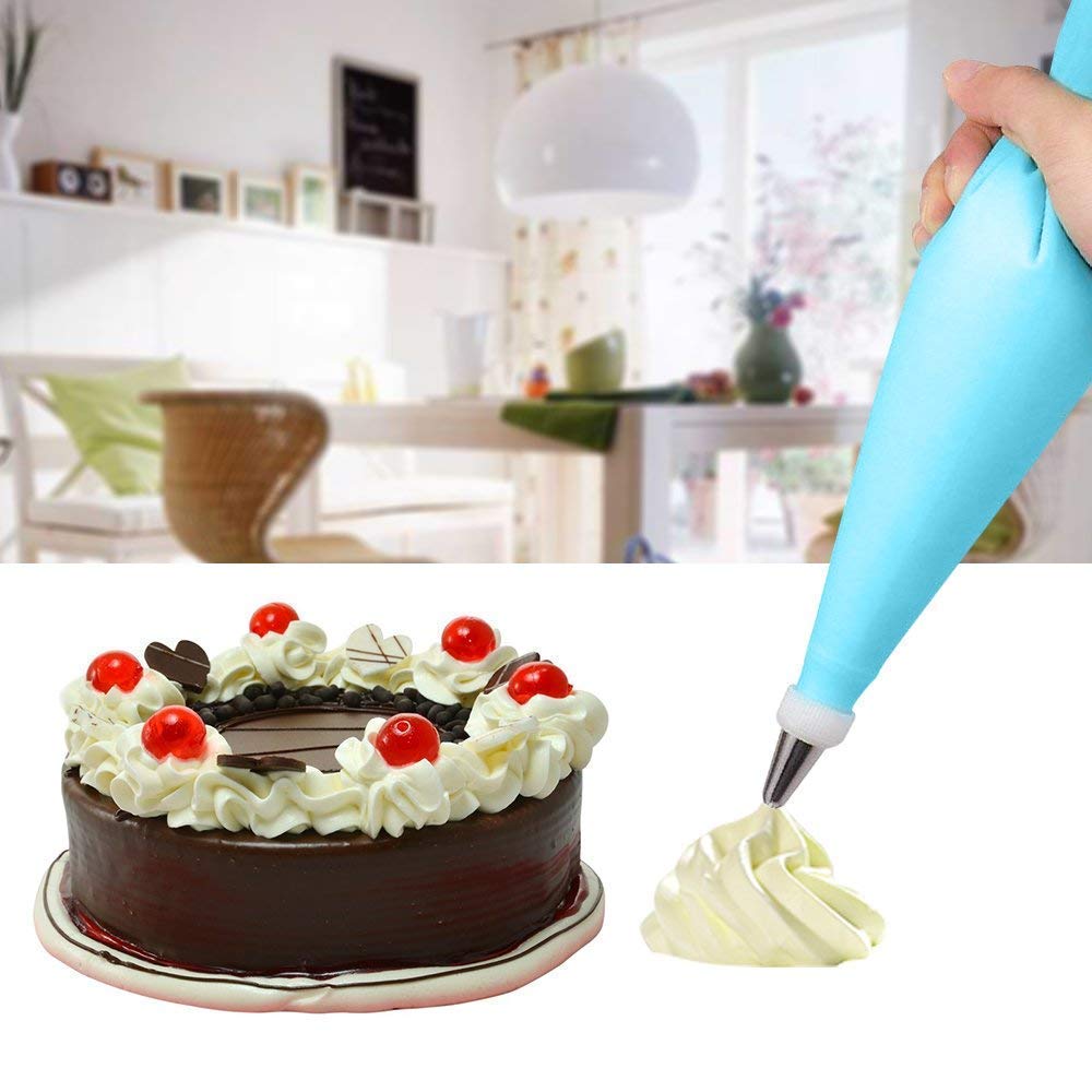 12 Piece Cake Decorating Set Frosting Icing Piping Bag Tips with Steel nozzles. Reusable & Washable