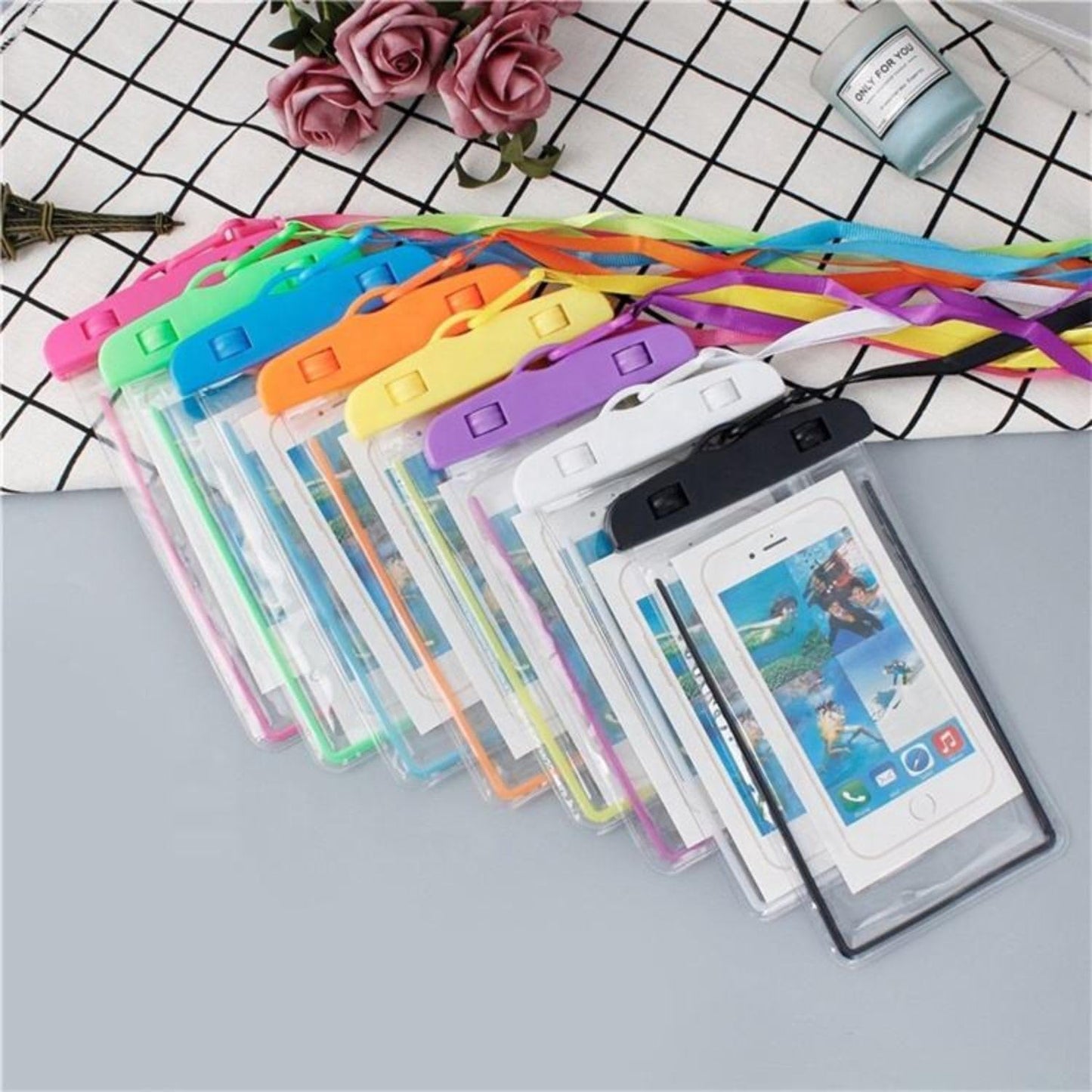 Waterproof Pouch Cell Phone Dry Bag Case for iPhone, Samsung, Pixel, One Plus, up to 7.0 inch – All Mobile Phones Transparent (Pack of 2)