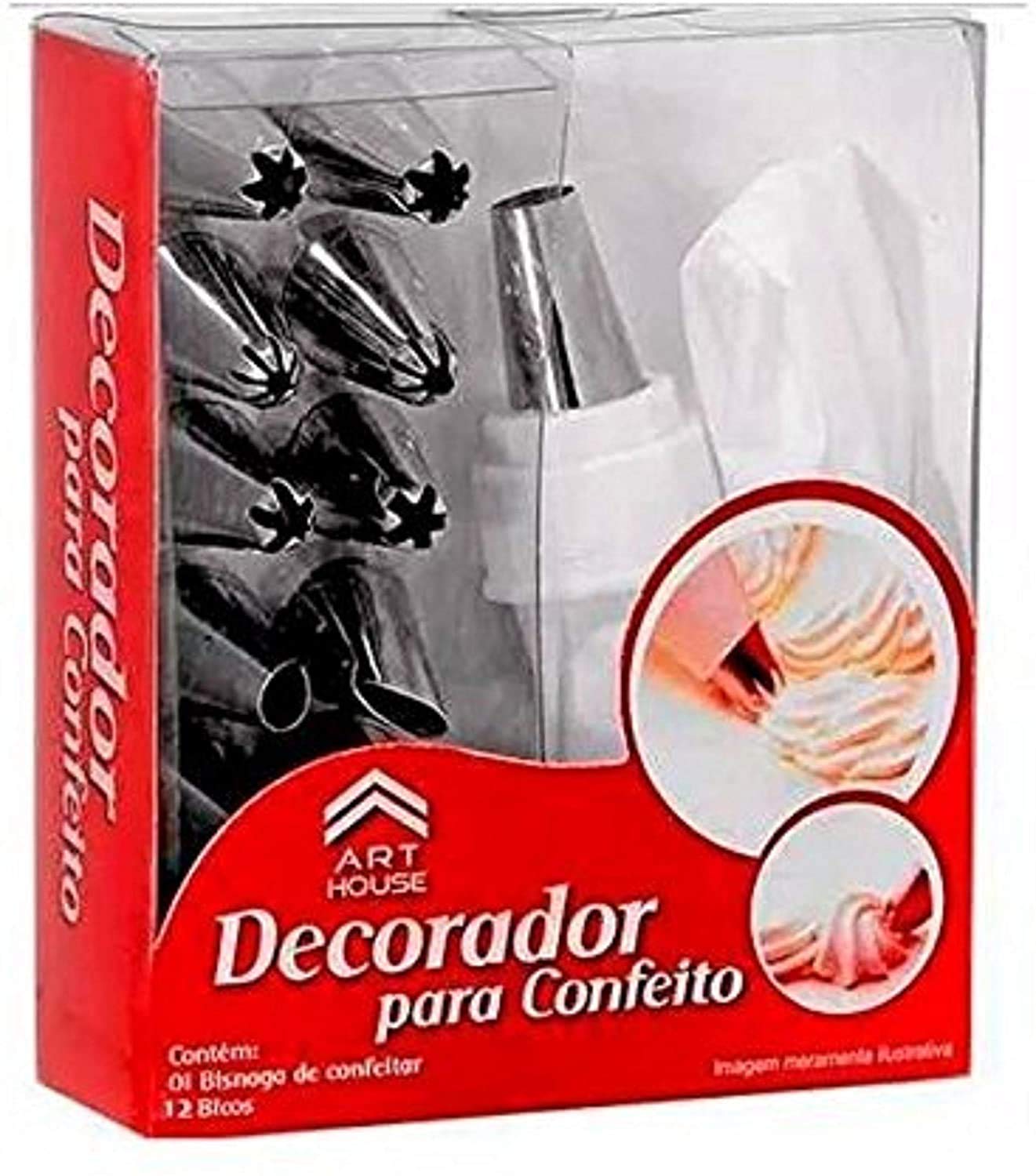 12 Piece Cake Decorating Set Frosting Icing Piping Bag Tips with Steel nozzles. Reusable & Washable