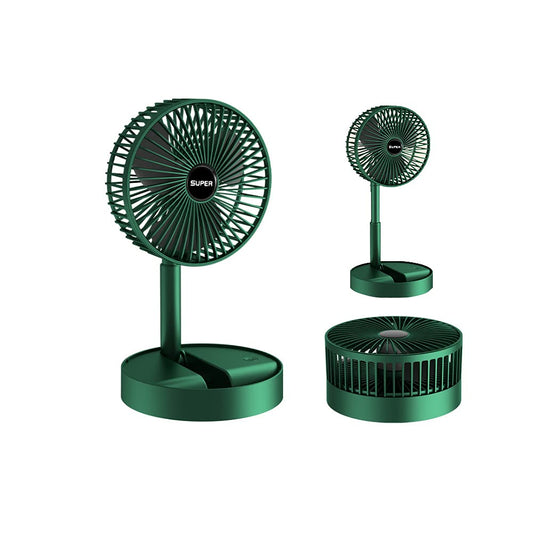 Portable Folding Fan, Rechargeable Standing Pedestal USB Fan, 3 Speeds, 2000mAh Battery Operated Fan for Home, Camping, Outdoor and Office, 6.5-Inch