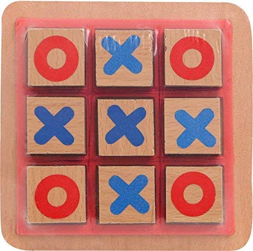 Tic Tac Toe Wooden Classic Mind Challenging Cross & Zero Family Board Game for Kids & Adults