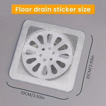 Drain Cover Hair Catcher Disposable Waterproof Drain Guard Mesh Stickers Drainage Jali Sink Strainer Shower Drain Cover for Bathroom Floor Sink Bathtub (10cm x 10cm)