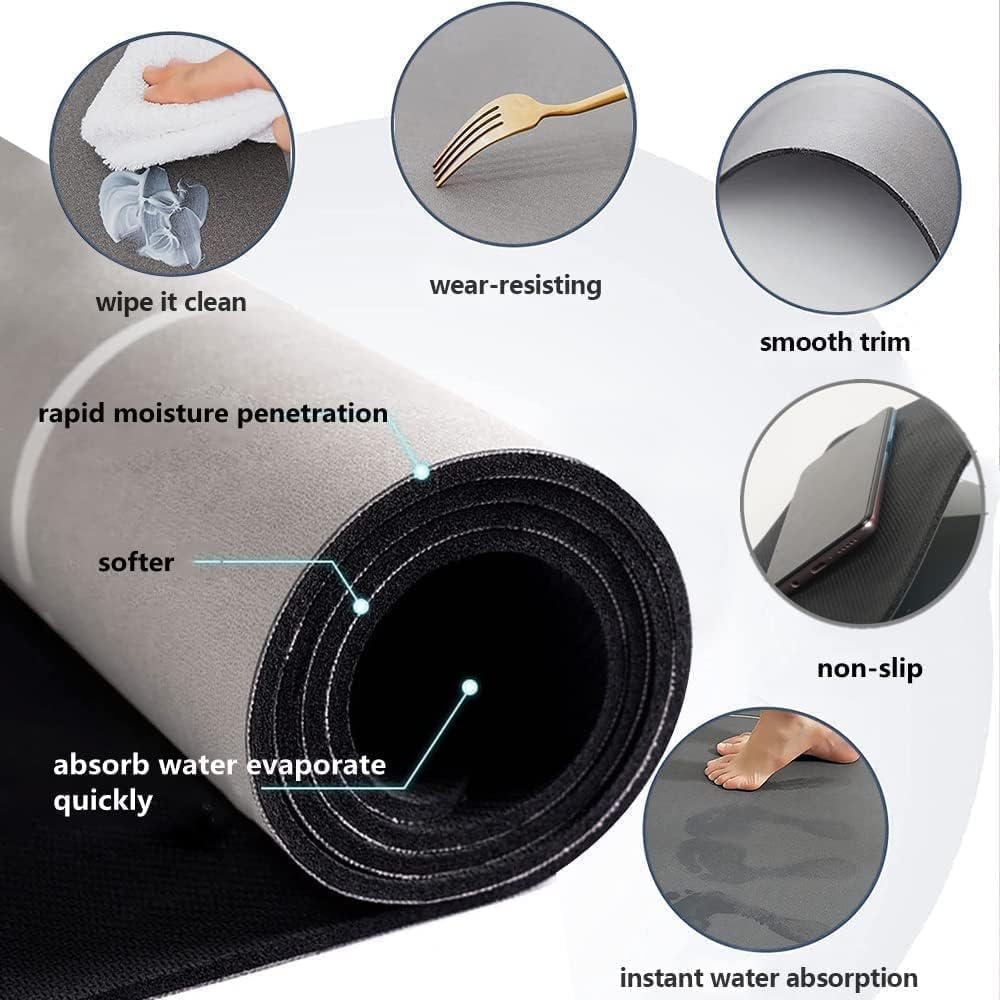 2 Pcs Kitchen Mats, Waterproof Memory Foam Kitchen Rugs, Standing Desk Mat Floor Mats, Comfort Runner Rug Carpets for Kitchen Floor, Sink