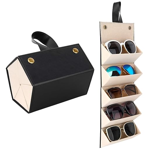 Sunglasses Organizer with Slots, Travel Glasses Case Storage Portable Sunglasses Storage Case Bag Foldable Eyeglasses Holder Box, Eyewear Display Containers for Men & Women