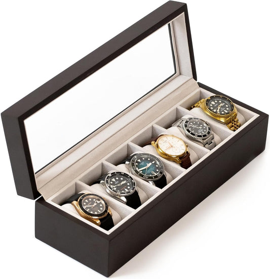 Glass Watch Box 6 Slots - Watch Box Organiser Carafe Basket Permanent Coffee Filters for Keurig Duo and K-Duo Essentials Coffee Makers Accessories