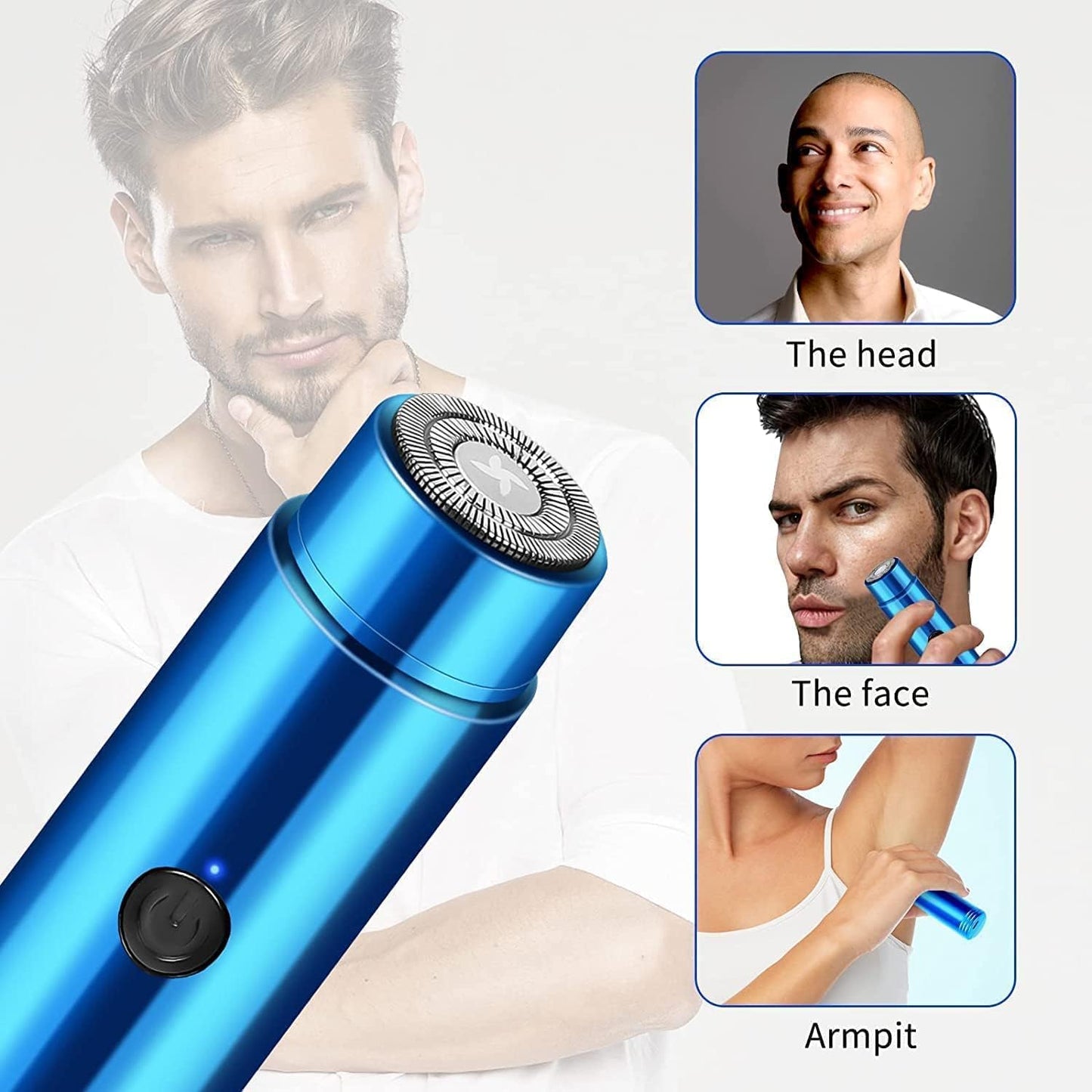 Mini Electric Shaver Portable Shaver Men And Women, Shaving Machine Pocket Beard Trimmer Electric Razor for Unisex, USB Rechargeable Multipurpose Hair Shavers for Face