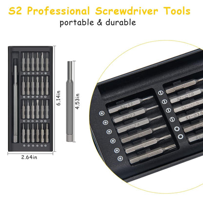 24 in 1 Mini Screwdriver Set with Case, Small Screwdriver Set of Flathead Screwdrivers Magnetic Micro Screwdriver Kit, Screwdriver Set for Electronics、Jewelers, PC, Glasses, Watch. Phone